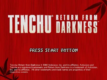 Tenchu Return From Darkness (USA) screen shot title